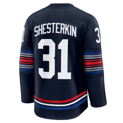 NY.Rangers #31 Igor Shesterkin Fanatics Alternate Premium Jersey - Navy Stitched American Hockey Jerseys