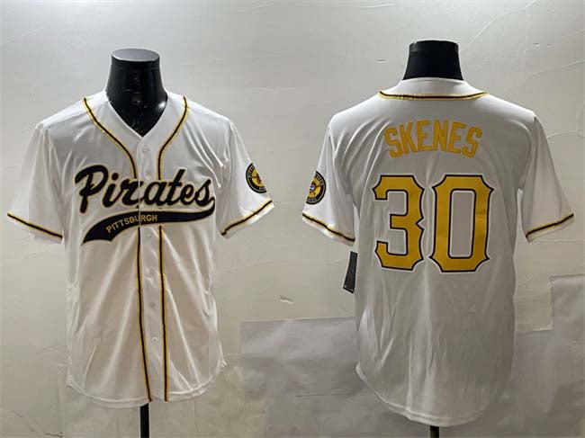 Pittsburgh Pirates #30 Paul Skenes White Cool Base Stitched Baseball Jersey