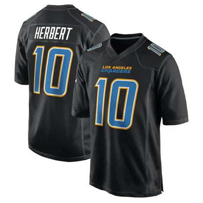 LA.Chargers #10 Justin Herbert Carbon Black Fashion Vapor Limited Jersey Stitched American Football Jerseys