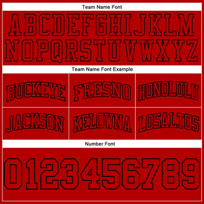 Custom Red Red-Black Authentic Throwback Basketball Shorts