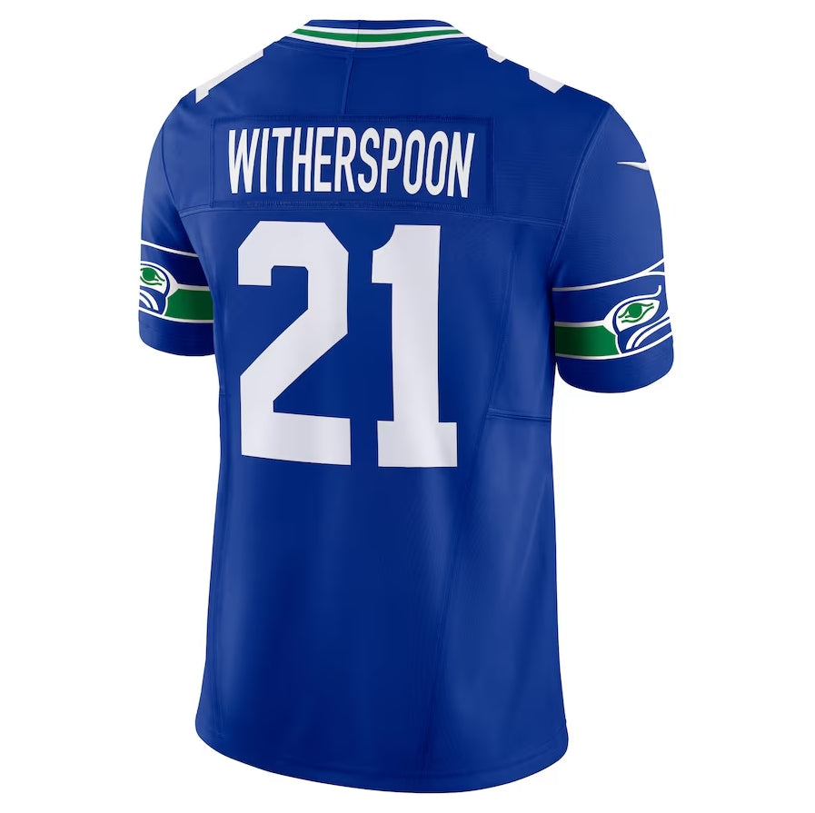 S.Seahawks #21 Devon Witherspoon Royal Alternate Vapor F.U.S.E. Limited Stitched American Football Jerseys