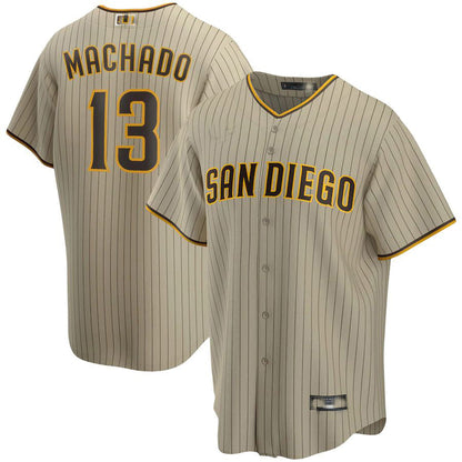 San Diego Padres #13 Manny Machado Tan Alternate Replica Player Jersey Baseball Jerseys