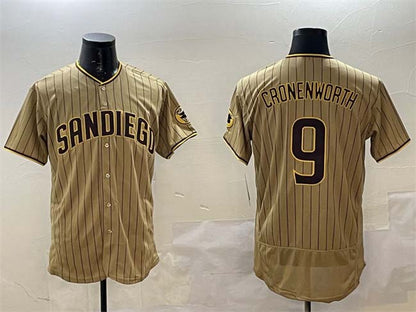 San Diego Padres #9 Jake Cronenworth Brown Flex Base Stitched Baseball Jersey