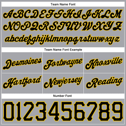 Custom Gray Black Pinstripe Black-Gold Authentic Basketball Shorts