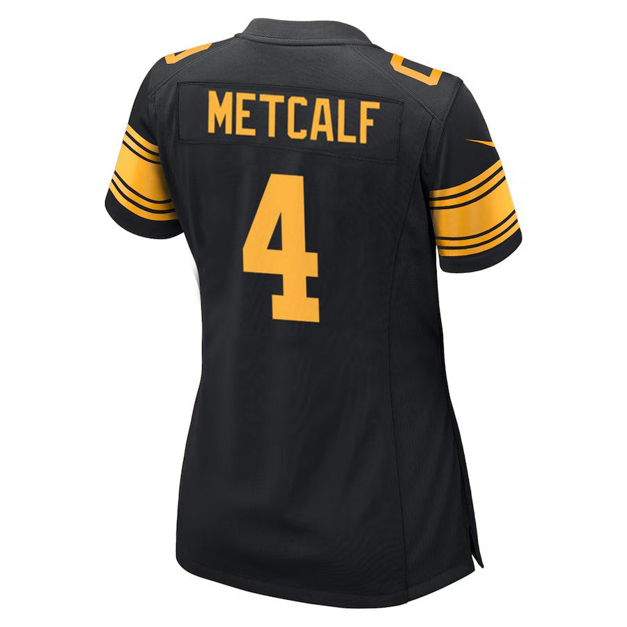 P.Steelers #4 DK Metcalf Black Gold Game Stitched American Football Jerseys