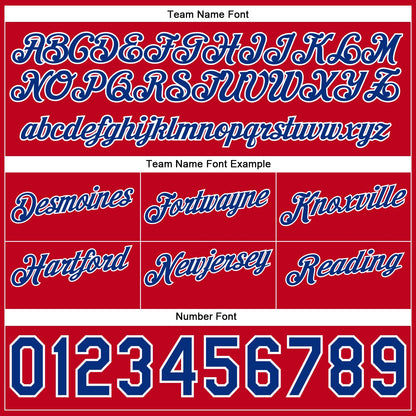 Custom Light Blue Royal-Red Authentic Throwback Split Fashion Basketball Shorts