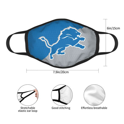 Custom Football Personalized Detroit Lions Dust Face Mask With Filters PM 2.5