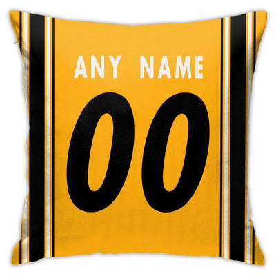 Custom Football Pittsburgh Steelers Decorative Throw Pillow Cover 18" x 18"- Print Personalized Style Customizable Design Team Any Name & Number