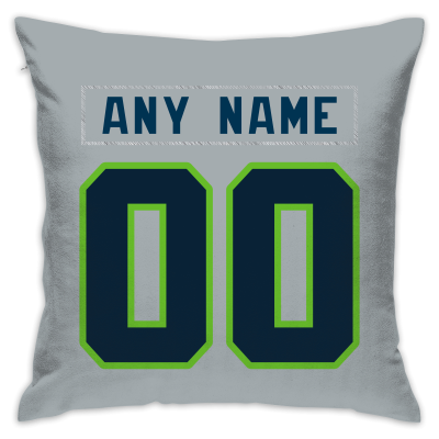 Custom Football Seattle Seahawks Decorative Throw Pillow Cover 18" x 18"- Print Personalized Style Customizable Design Team Any Name & Number