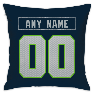 Custom Football Seattle Seahawks Decorative Throw Pillow Cover 18" x 18"- Print Personalized Style Customizable Design Team Any Name & Number