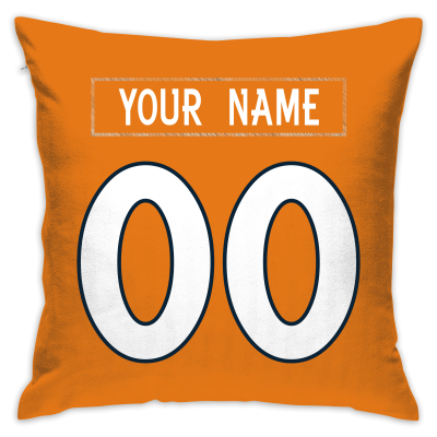Custom Football Denver Broncos Decorative Throw Pillow Cover 18" x 18"- Print Personalized Style Customizable Design Team Any Name & Number
