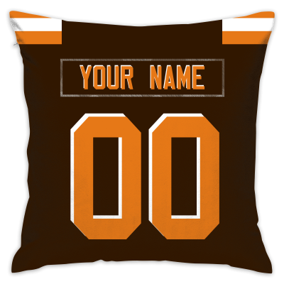 Custom Football Cleveland Browns Decorative Throw Pillow Cover 18" x 18"- Print Personalized Style Customizable Design Team Any Name & Number