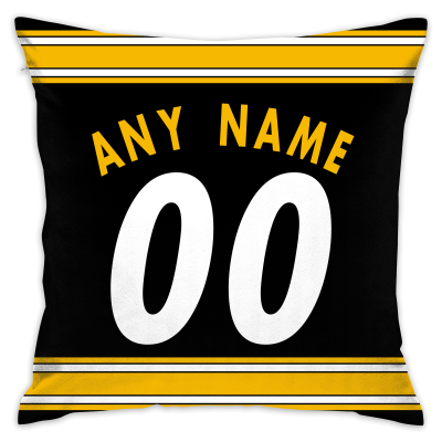 Custom Football Pittsburgh Steelers Decorative Throw Pillow Cover 18" x 18"- Print Personalized Style Customizable Design Team Any Name & Number