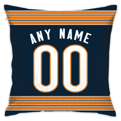 Custom Football Chicago Bears Decorative Throw Pillow Cover 18" x 18"- Print Personalized Style Customizable Design Team Any Name & Number