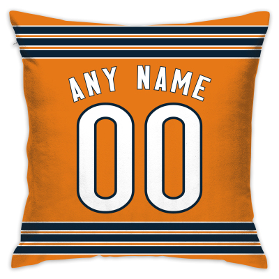 Custom Football Chicago Bears Decorative Throw Pillow Cover 18" x 18"- Print Personalized Style Customizable Design Team Any Name & Number