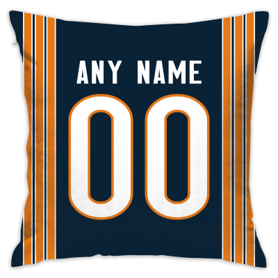 Custom Football Chicago Bears Decorative Throw Pillow Cover 18" x 18"- Print Personalized Style Customizable Design Team Any Name & Number
