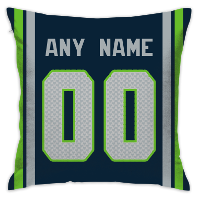 Custom Football Seattle Seahawks Decorative Throw Pillow Cover 18" x 18"- Print Personalized Style Customizable Design Team Any Name & Number