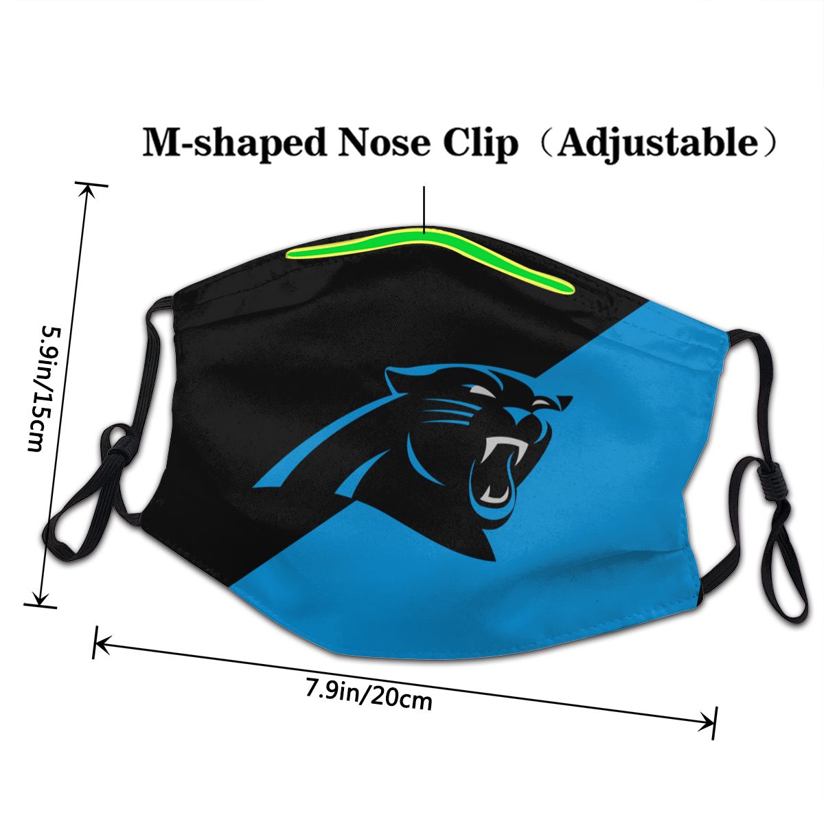 Custom Football Personalized Carolina Panthers Dust Face Mask With Filters PM 2.5