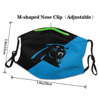 Custom Football Personalized Carolina Panthers Dust Face Mask With Filters PM 2.5