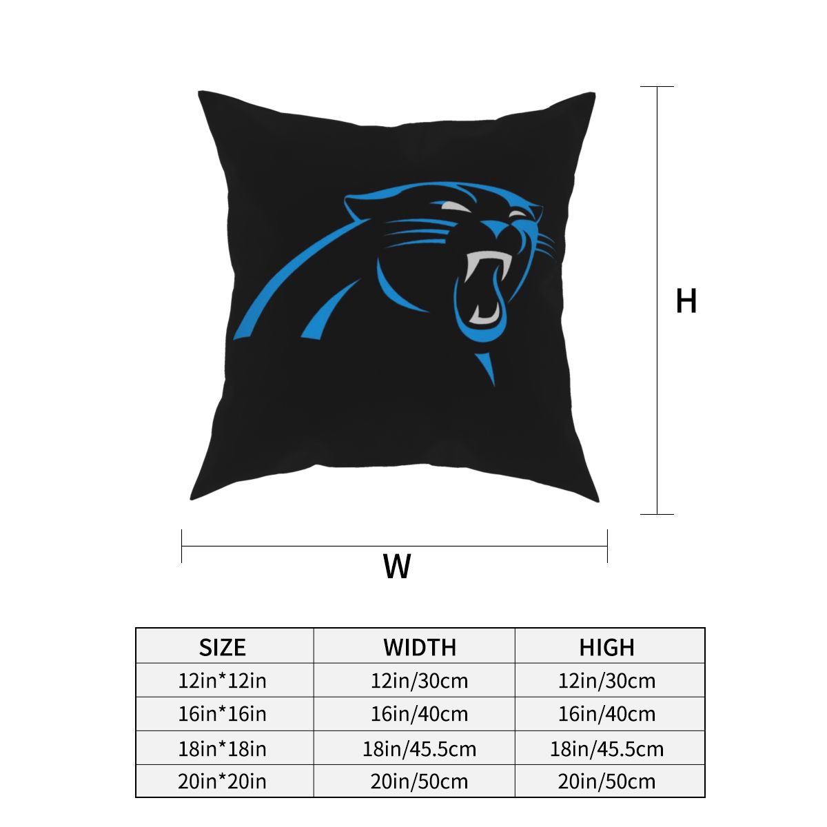 Custom Decorative Football Pillow Case Carolina Panthers Black Pillowcase Personalized Throw Pillow Covers