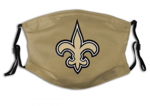 Print Football Personalized New Orleans Saints Adult Dust Mask Gold With PM 2.5 Filter