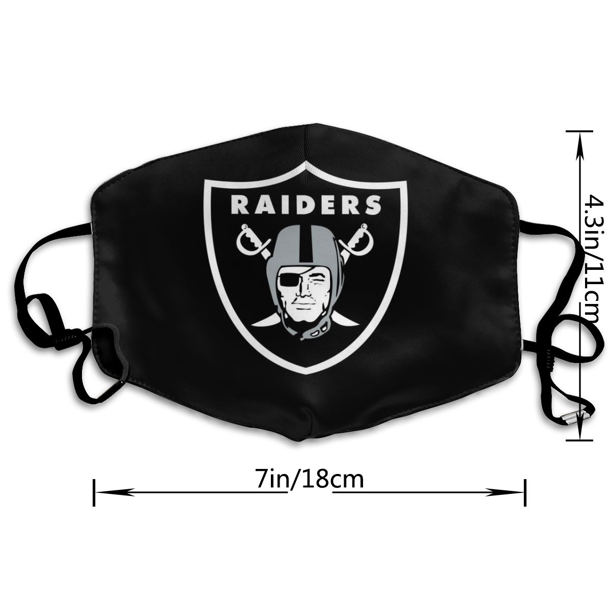 Print Football Personalized Oakland Raiders Dust Mask Black