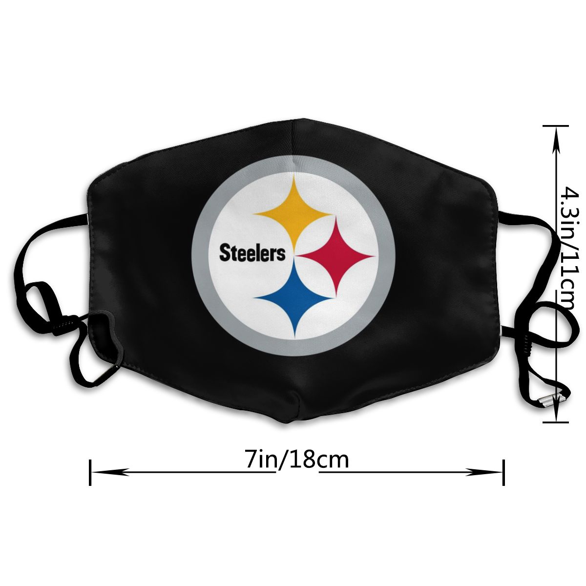 Print Football Personalized Pittsburgh Steelers Dust Mask Black