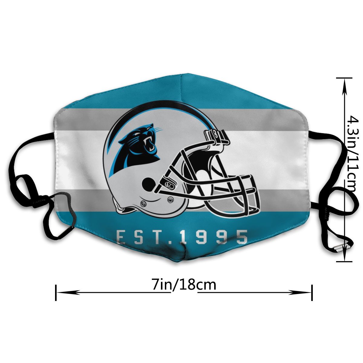 Print Football Personalized Carolina Panthers Dust Mask Blue