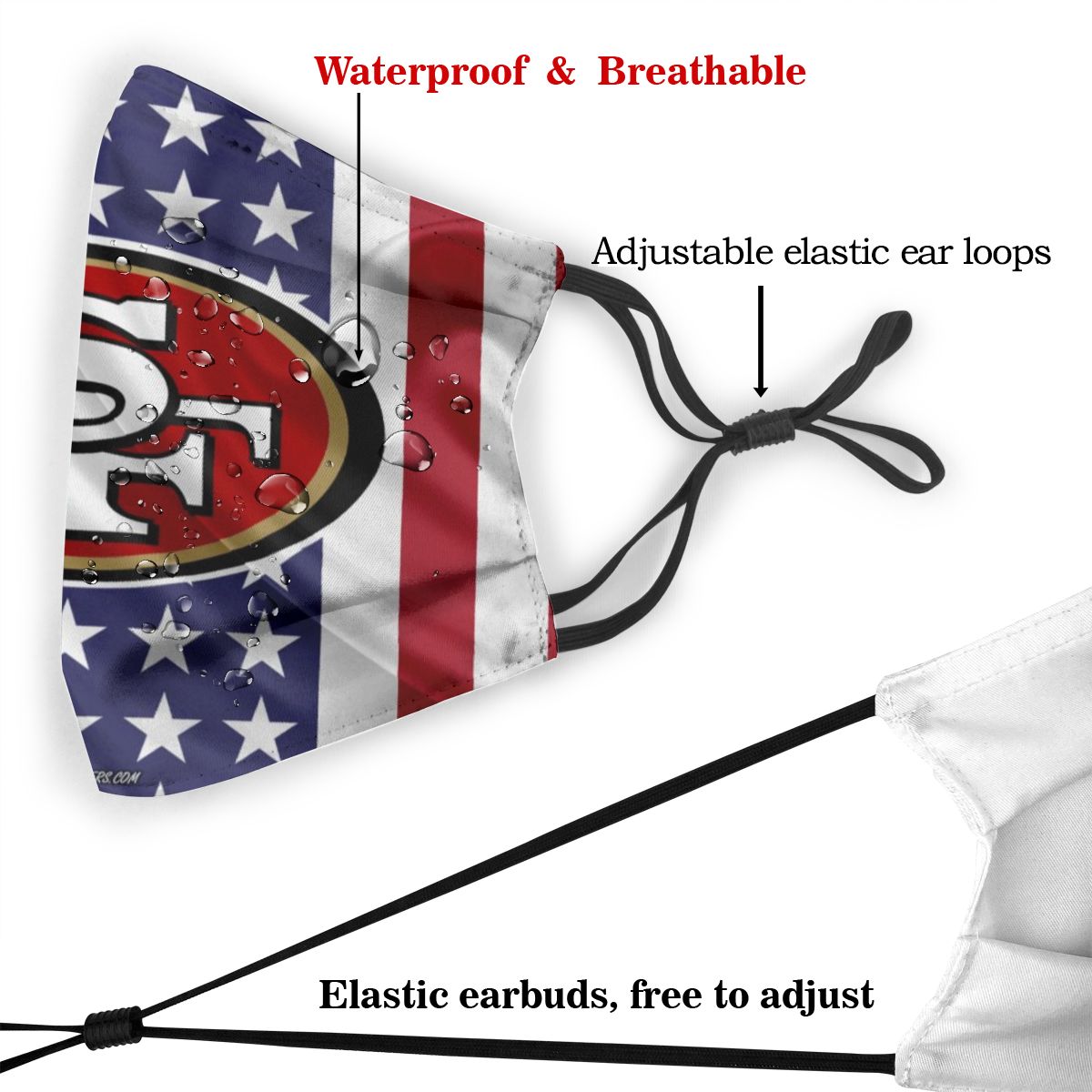 Print Football Personalized Kids San Francisco 49ers Dust Masks Mask USA