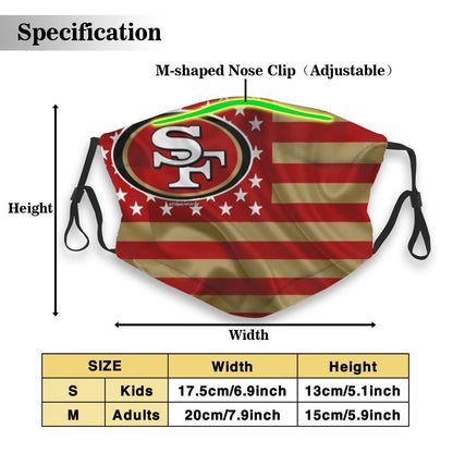 Print Football Personalized San Francisco 49ers Dust Masks Kids Mask
