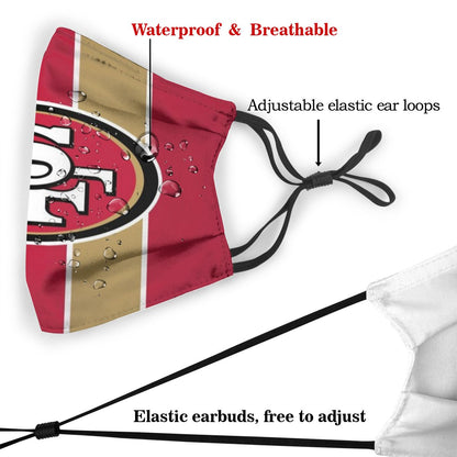 Print Personalized Face Mask Polyester San Francisco 49ers Dust Mask With Filter