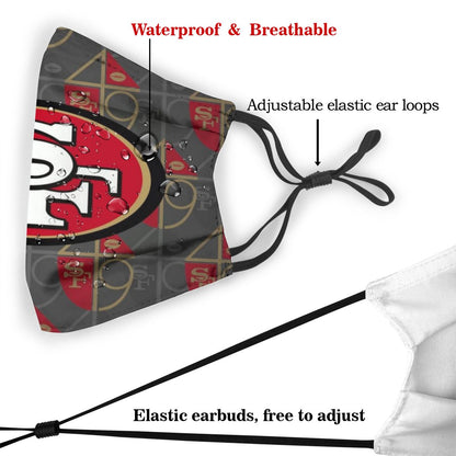 Print Polyester Personalized Design San Francisco 49ers Dust Mask With Filter