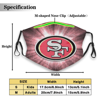 Print Design Football Personalized San Francisco 49ers Dust Mask With PM 2.5 Filter