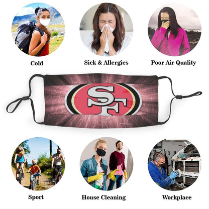Print Design Football Personalized San Francisco 49ers Dust Mask With PM 2.5 Filter