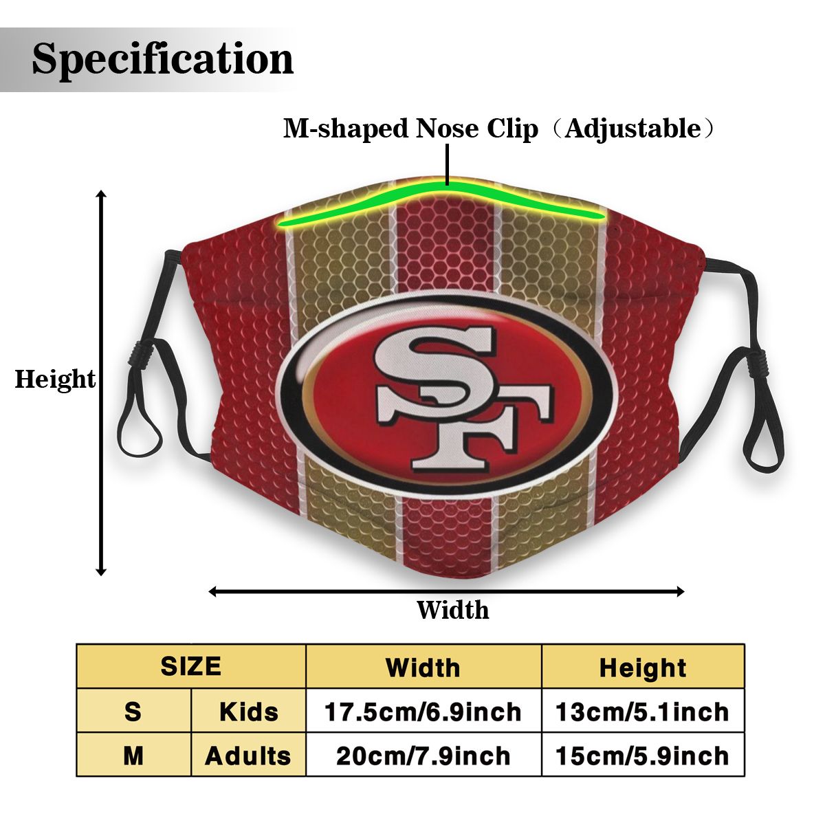 Print Football Personalized San Francisco 49ers Dust Mask With Filter