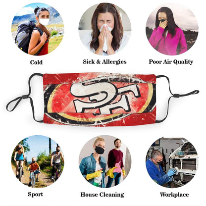 Print Design Football Personalized San Francisco 49ers Dust Mask With PM 2.5 Filter