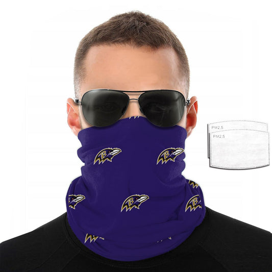Reusble Mouth Cover Bandanas Baltimore Ravens Variety Head Scarf Face Mask With PM 2.5 Filter