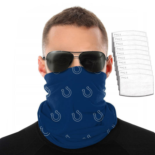 Reusble Mouth Cover Bandanas Indianapolis Colts Variety Head Scarf Face Mask With PM 2.5 Filter