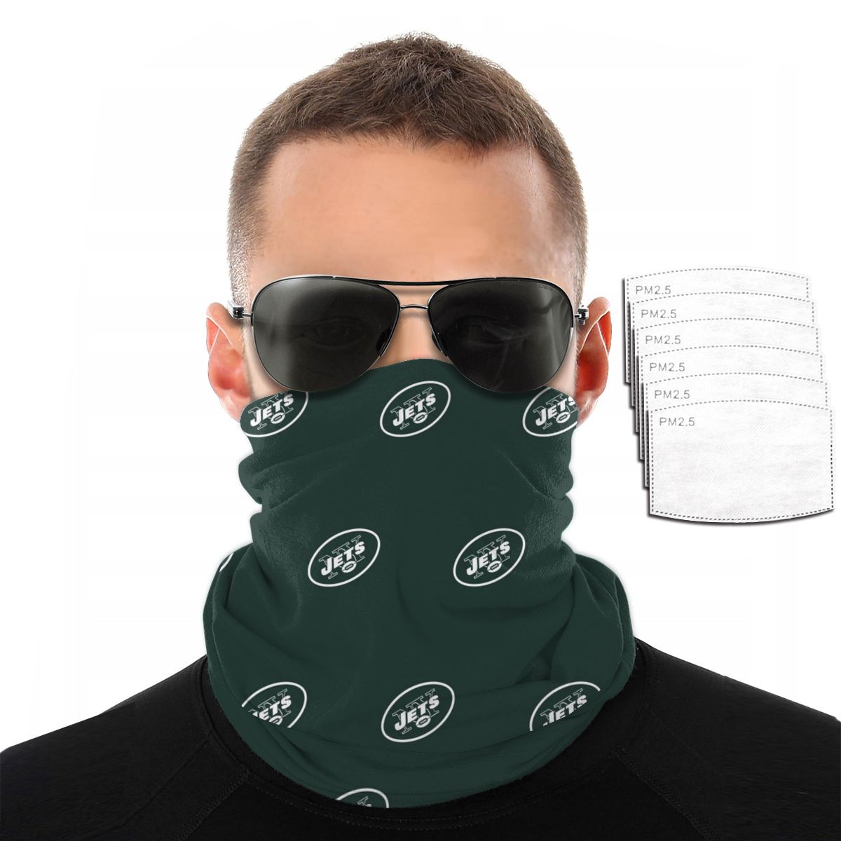 Reusble Mouth Cover Bandanas New York Jets Variety Head Scarf Face Mask With PM 2.5 Filter