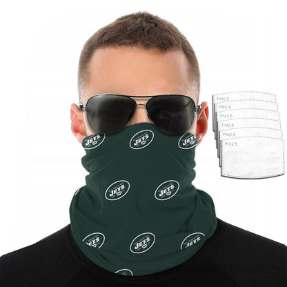 Reusble Mouth Cover Bandanas New York Jets Variety Head Scarf Face Mask With PM 2.5 Filter