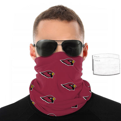 Reusble Mouth Cover Bandanas Arizona Cardinals Variety Head Scarf Face Mask With PM 2.5 Filter