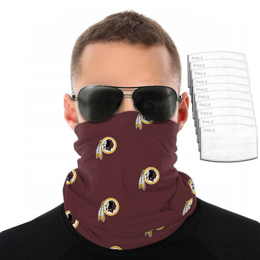 Reusble Mouth Cover Bandanas Washington Redskins Variety Head Scarf Face Mask With PM 2.5 Filter