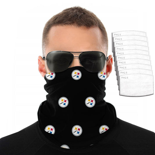 Reusble Mouth Cover Bandanas Pittsburgh Steelers Variety Head Scarf Face Mask With PM 2.5 Filter