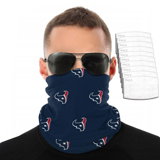 Reusble Mouth Cover Bandanas Houston Texans Variety Head Scarf Face Mask With PM 2.5 Filter