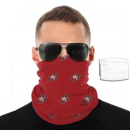 Reusble Mouth Cover Bandanas San Francisco 49ers Variety Head Scarf Face Mask With PM 2.5 Filter