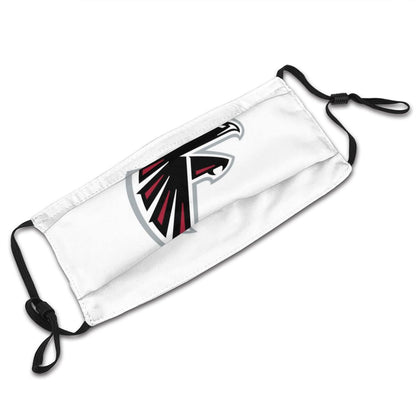Print Football Personalized White Atlanta Falcons Adult Face Mask With PM 2.5 Filters