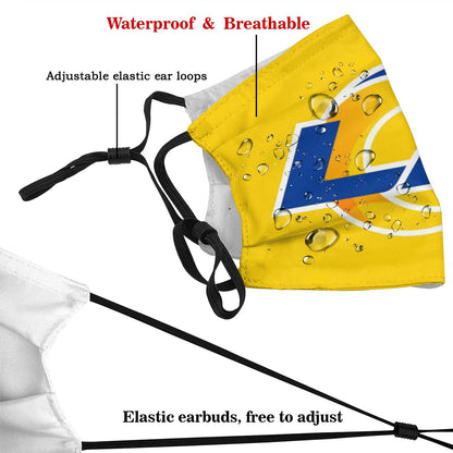 Print Football Personalized Los Angeles Rams Adult Dust Face Mask With Filters PM 2.5