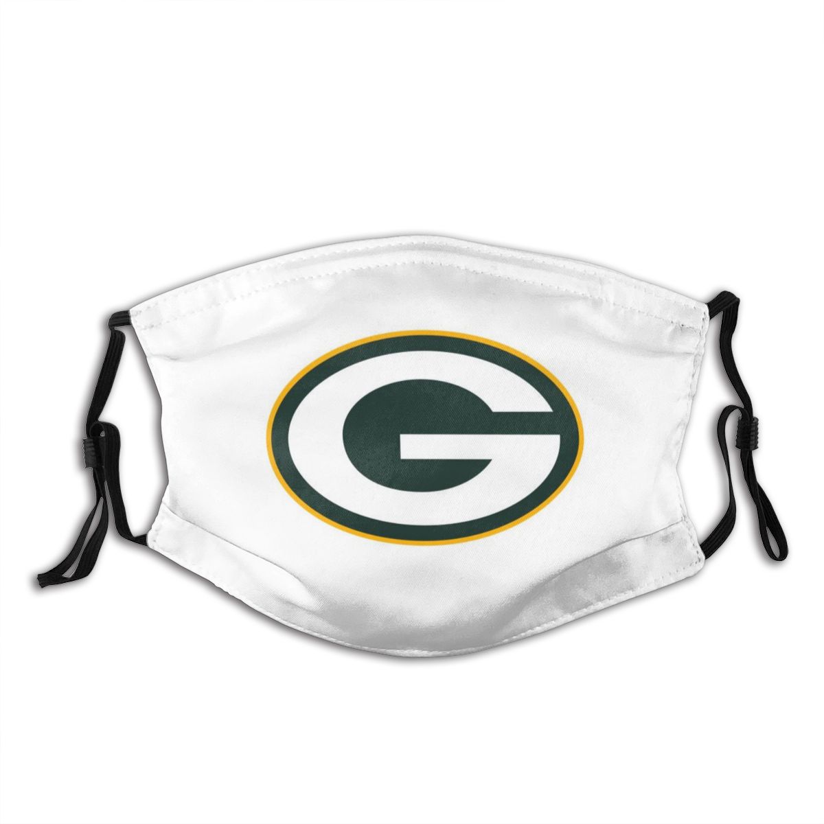 White Print Football Personalized Green Bay Packers Adult Dust Mask With PM 2.5 Filters
