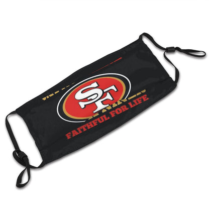 Print Football Personalized Red San Francisco 49ers Face Mask With Filters 2.5 PM