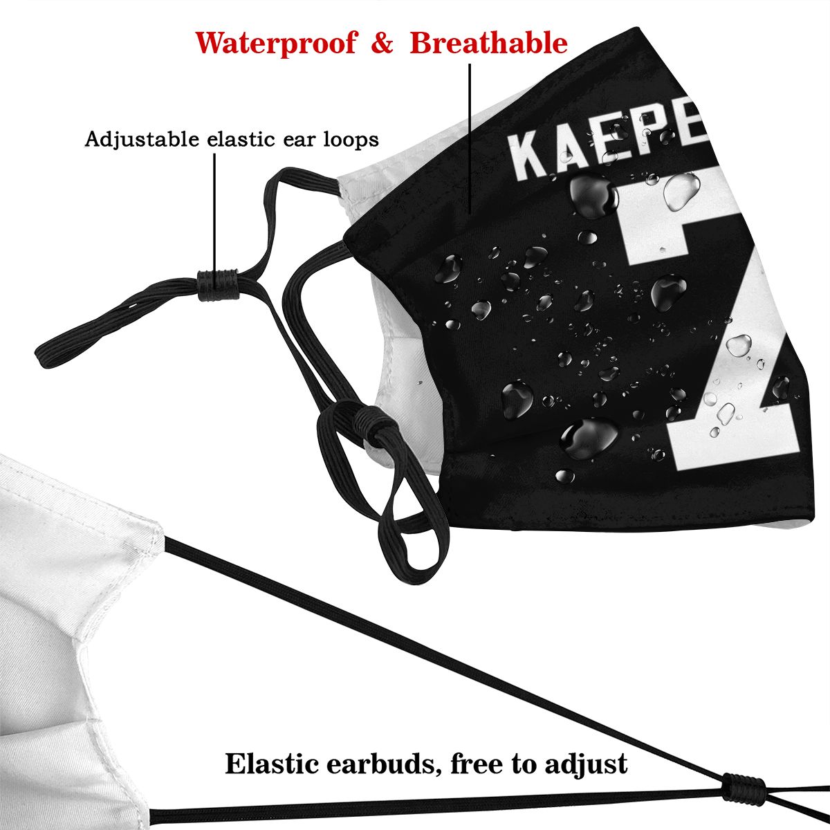 Personalized # IMWITHKAP #7 Colin Kaepernick Black Face Mask With Filter